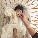 Bleu La La — Heritage Knit 100% Organic Cotton Swaddle Baby Blanket