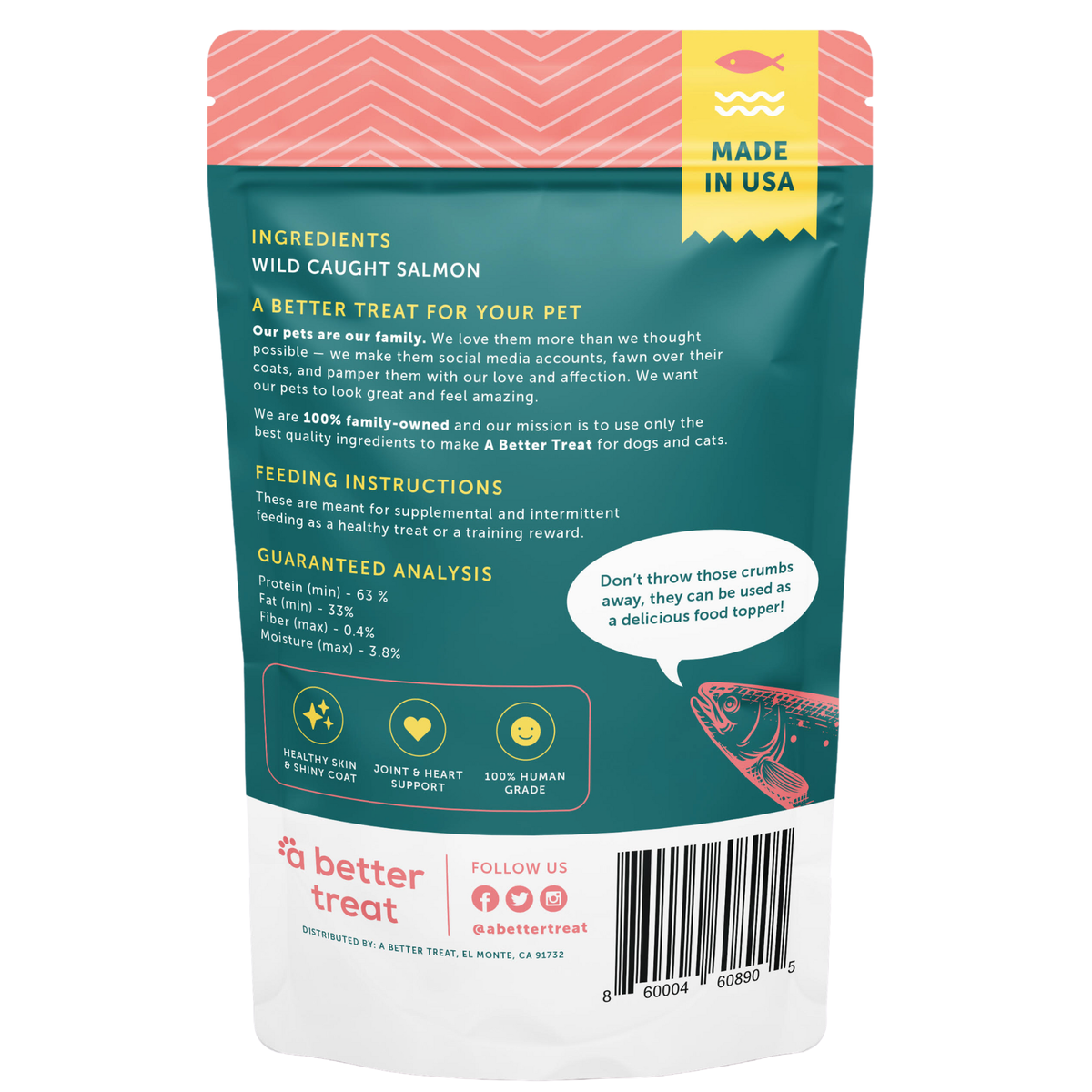 A Better Treat — Freeze Dried Wild Caught Salmon Dog and Cat Treats