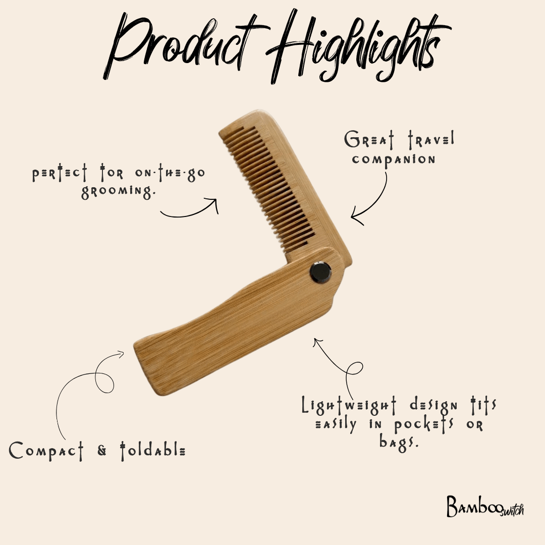 Bamboo Switch — Bamboo Hair Comb | Foldable
