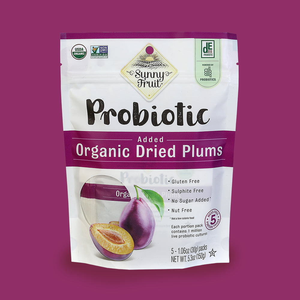 Sunny Fruit — Organic Dried Plums with Probiotics (Fiber Rich Snack)