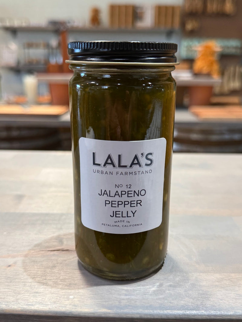 Lala's Jalapeno Pepper Jelly in an 8 oz jar