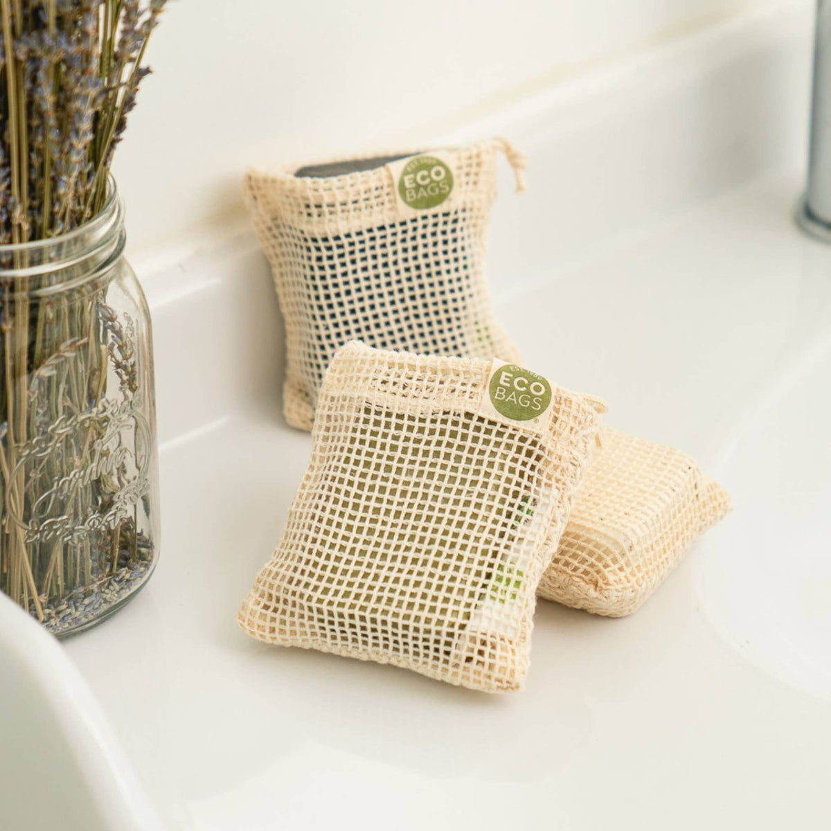 ECOBAGS — Organic Cotton Reusable Soap Saver Bag