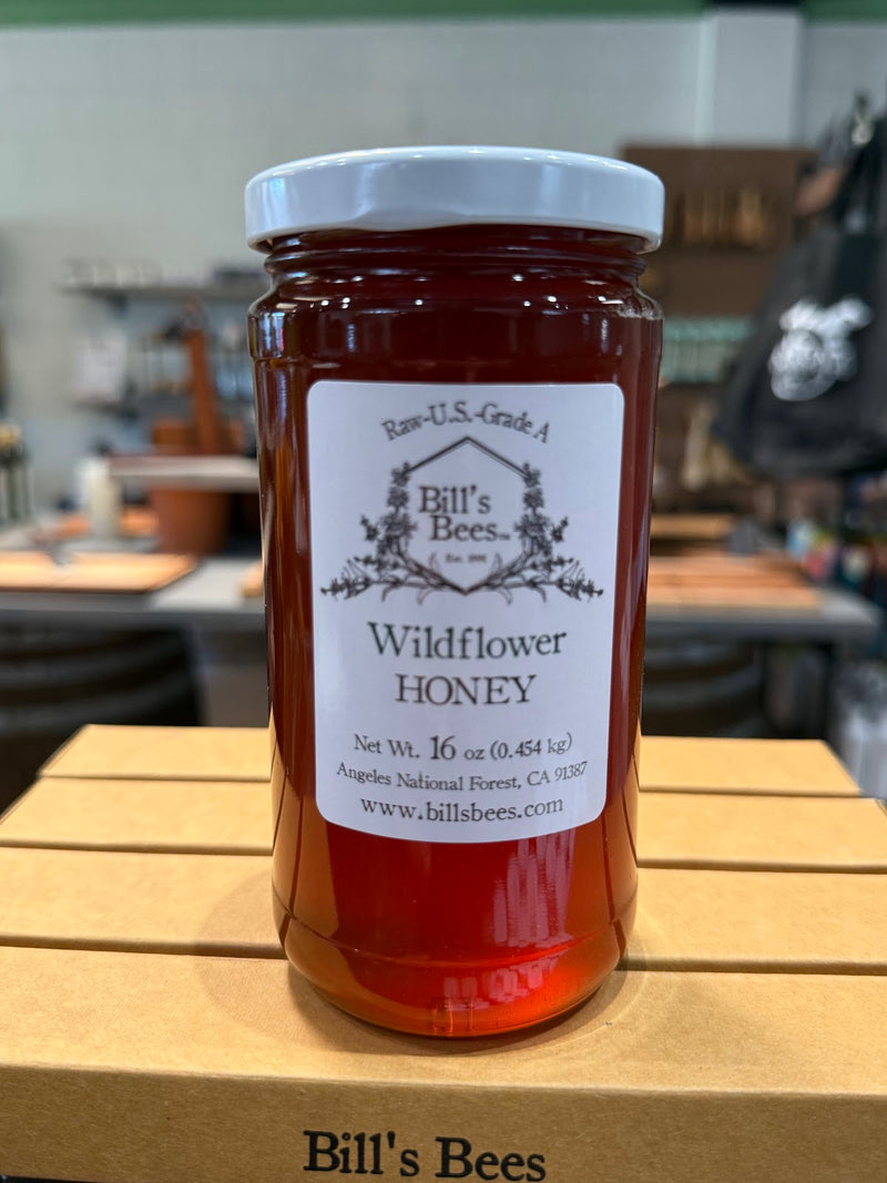 Bill's Bees Raw Wildflower Honey, 16 oz jar