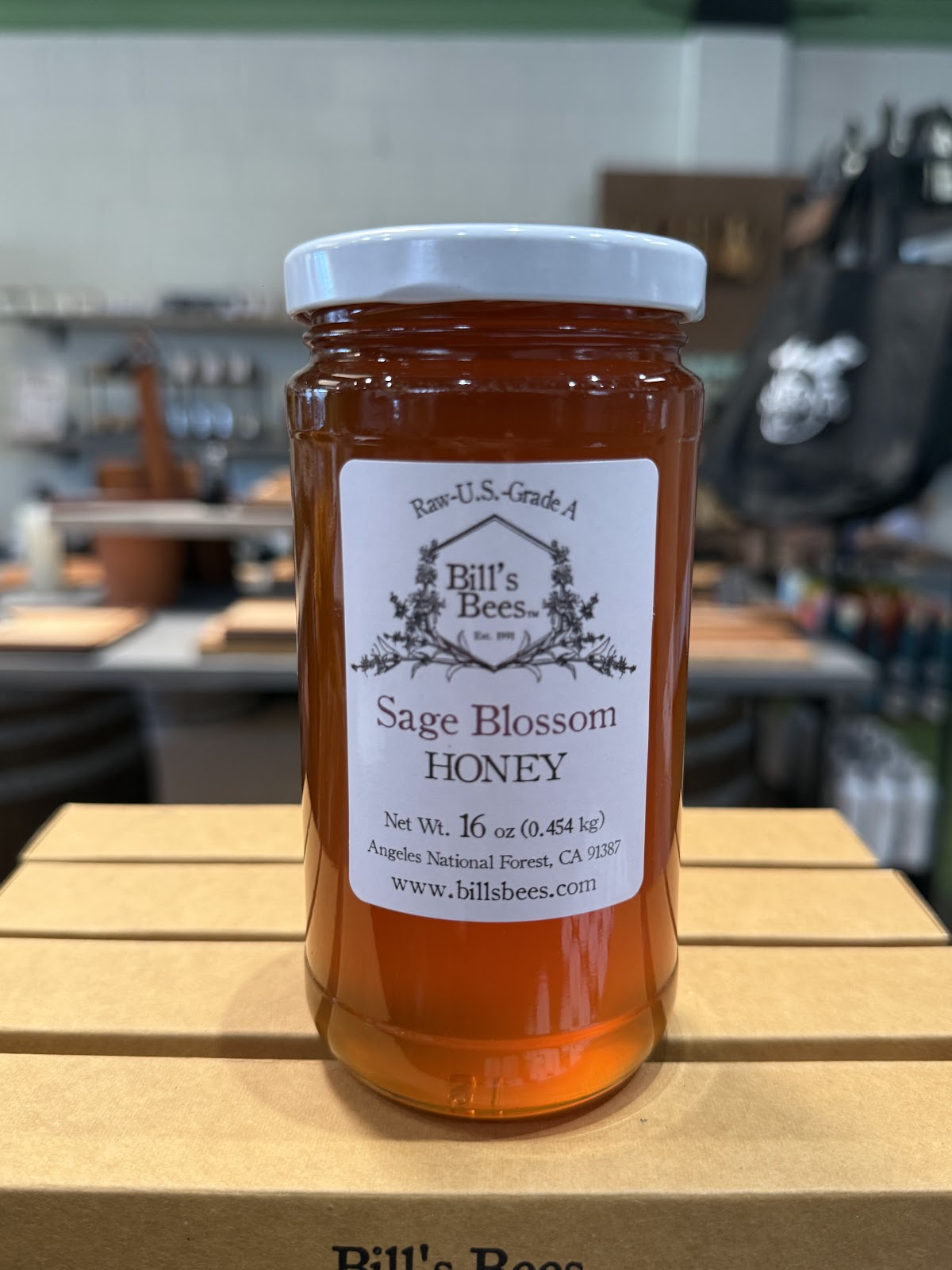 Bill's Bees Raw Sage Blossom Honey, 16 oz jar