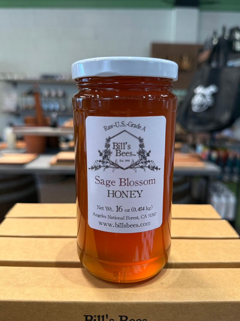 Bill's Bees Raw Sage Blossom Honey, 16 oz jar