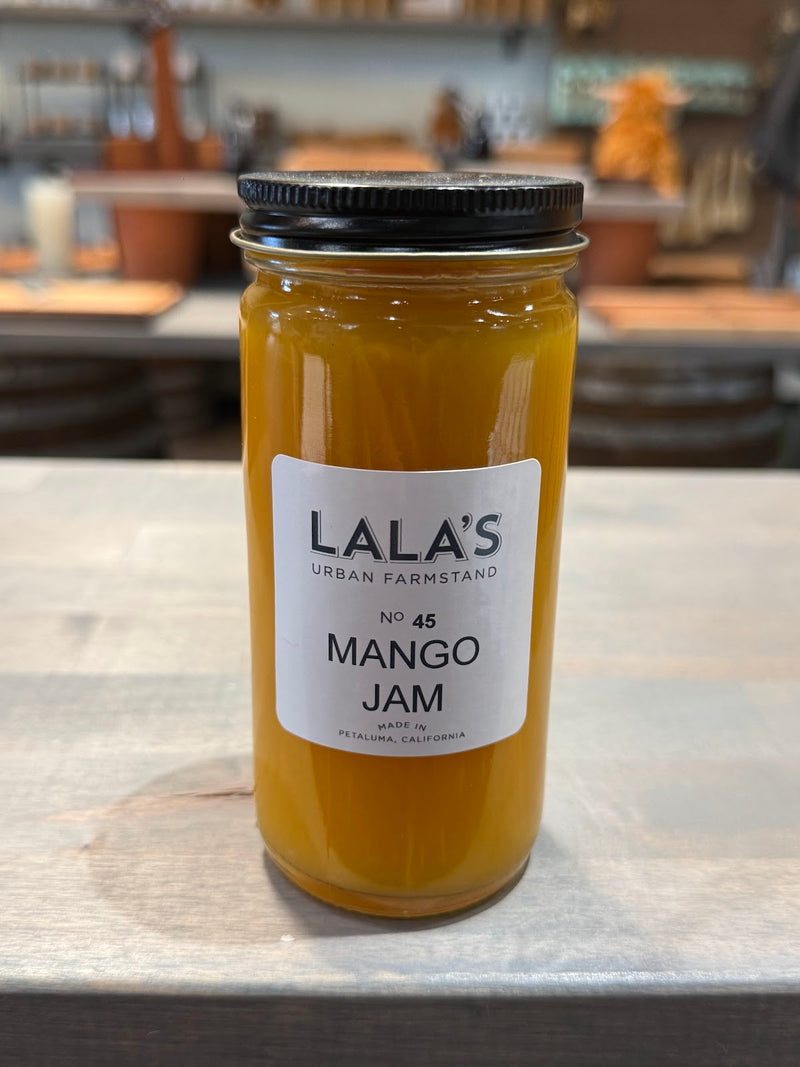 Lala's Mango Jam in an 8 oz jar