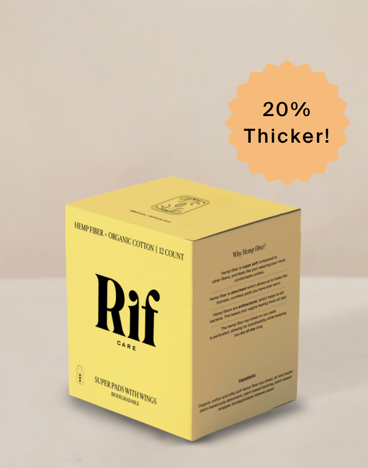 Rif Care — Organic Hemp Fiber Pads, Super (12 ct)