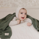 Bleu La La — Heritage Knit 100% Organic Cotton Swaddle Baby Blanket