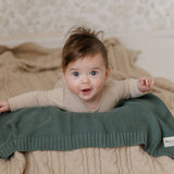 Bleu La La — Heritage Knit 100% Organic Cotton Swaddle Baby Blanket