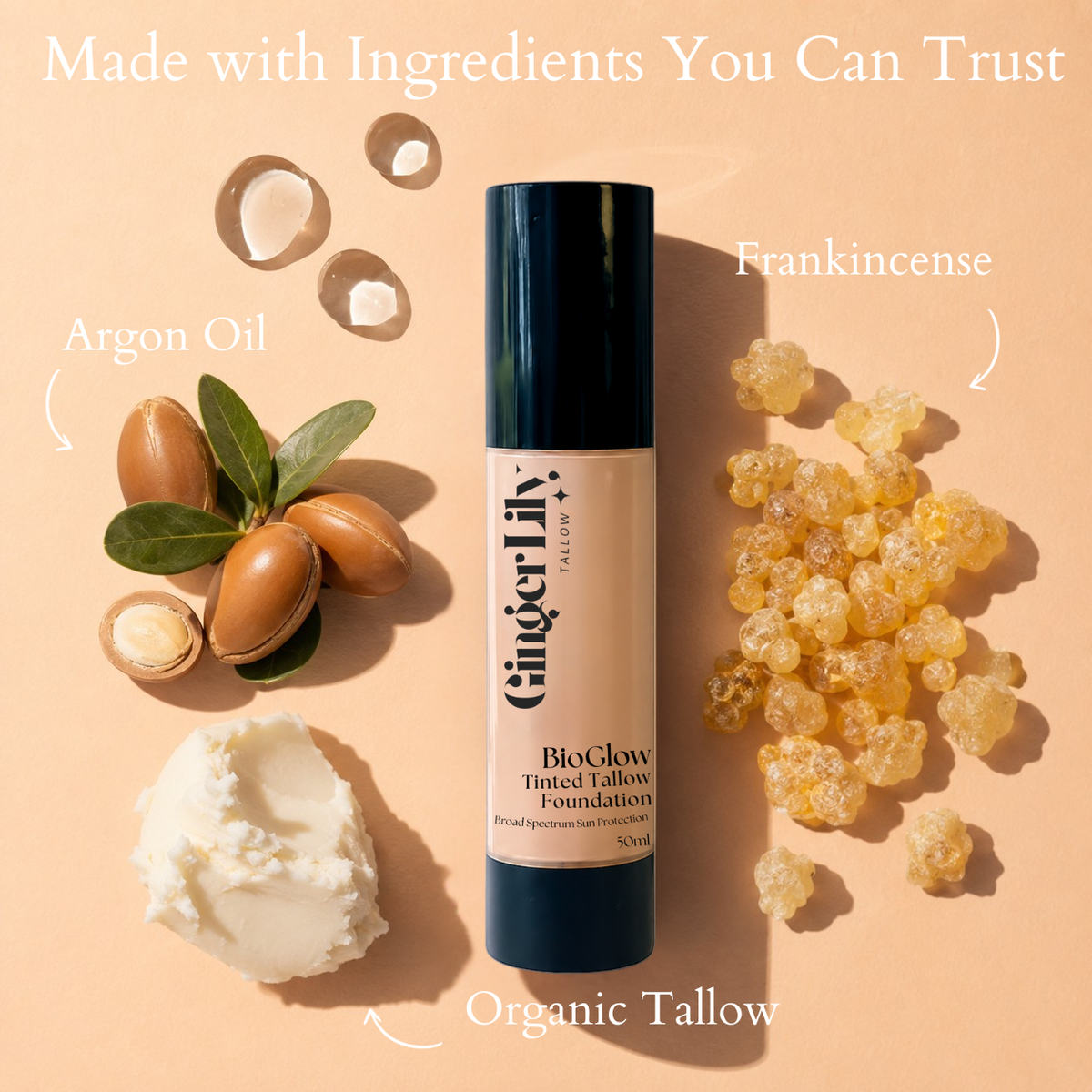 BioGlow Tinted Tallow Foundation benefits