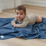 Bleu La La — Heritage Knit 100% Organic Cotton Swaddle Baby Blanket