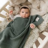Bleu La La — Heritage Knit 100% Organic Cotton Swaddle Baby Blanket