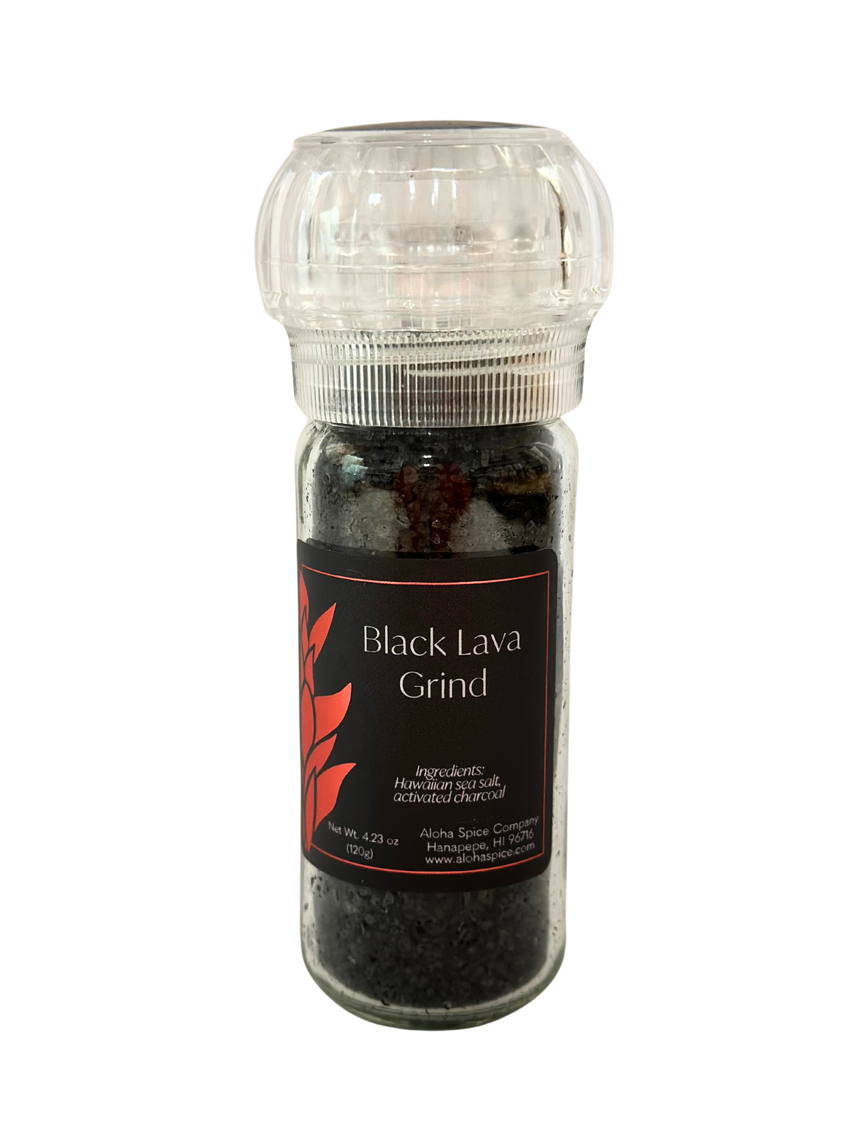 Aloha Spice Company — Black Lava Hawaiian Sea Salt Refillable Grinder (2.82 oz)