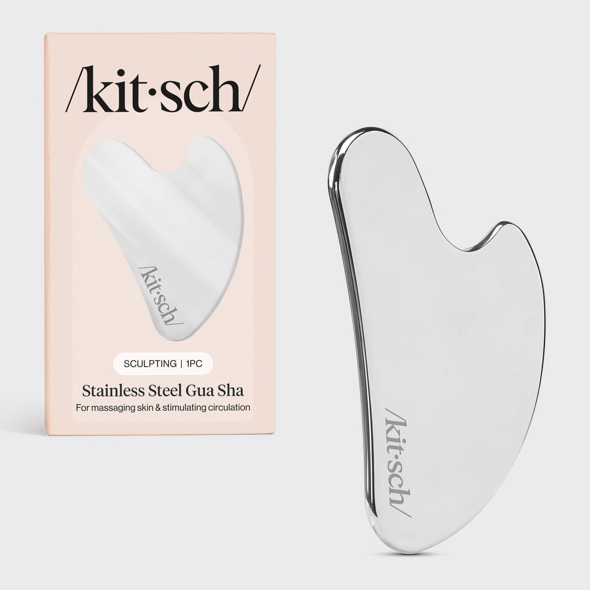 Kitsch Stainless Steel Gua Sha, silver