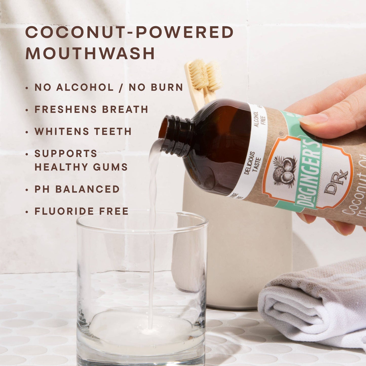 Coconut Powered™ Oil Pulling Mouthwash | Alcohol-Free