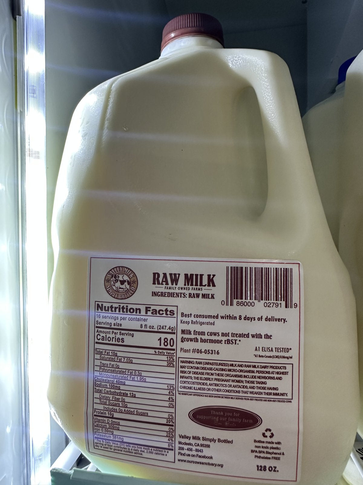 Farmer Joe's Raw Milk — A2 Cow