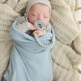 Bleu La La — Heritage Knit 100% Organic Cotton Swaddle Baby Blanket