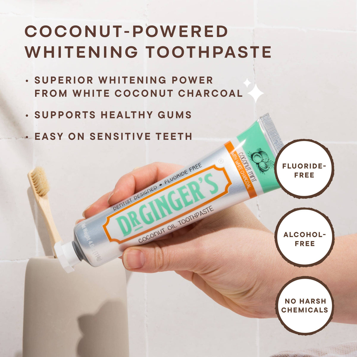 Dr. Ginger's — Whitening Toothpaste | Activated White Coconut Charcoal™