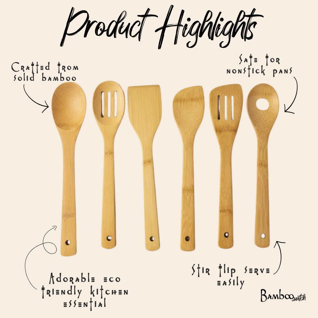 Bamboo Switch — Bamboo Kitchen Utensil 6 Piece Set