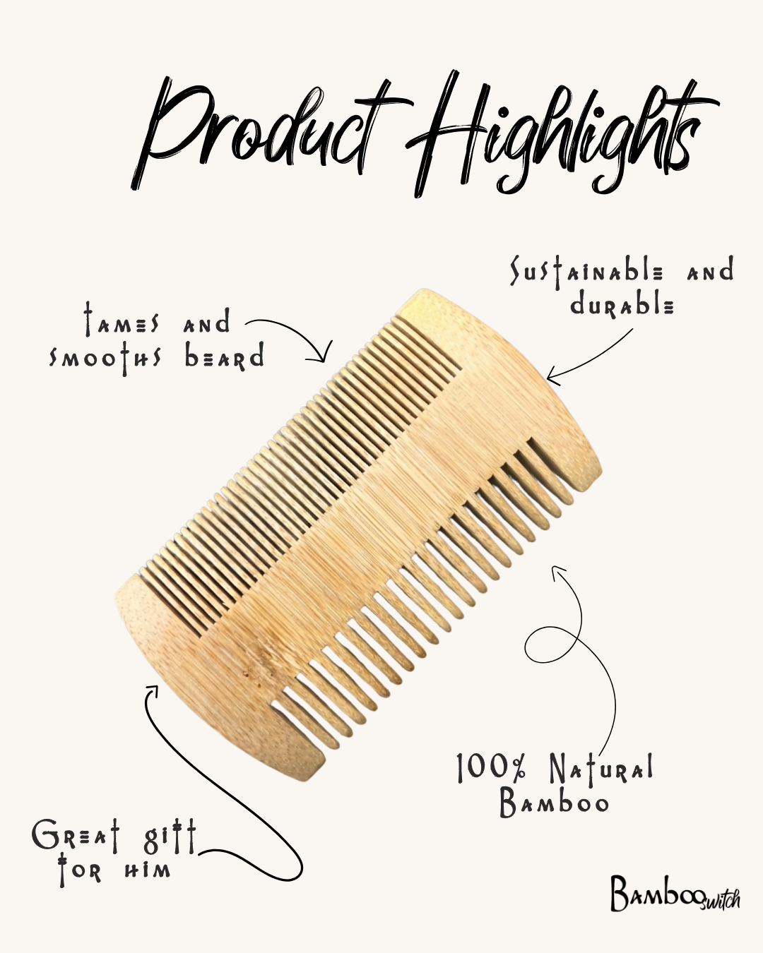Bamboo Switch — Bamboo Beard Comb