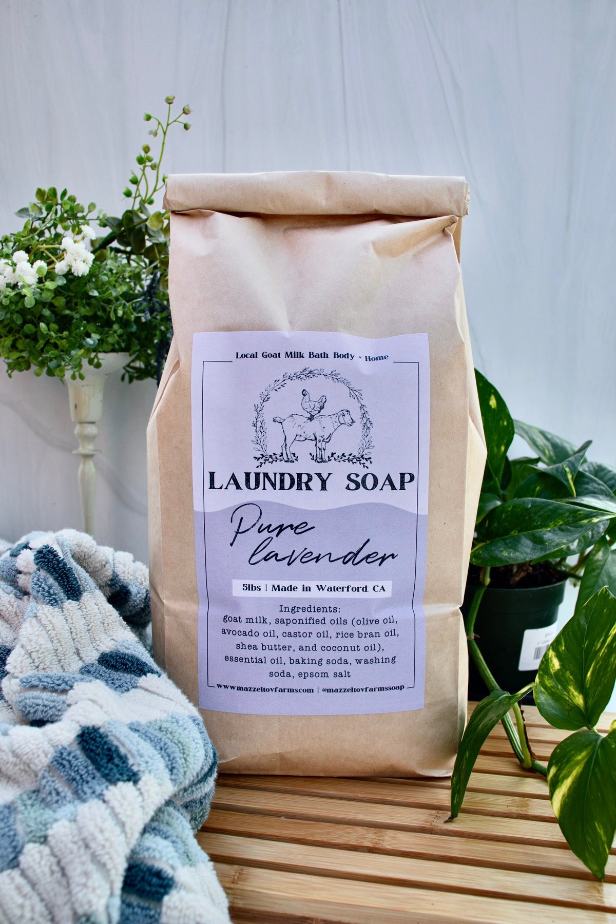Mazzeltov Farms — Pure Lavender Goat Milk Laundry Soap