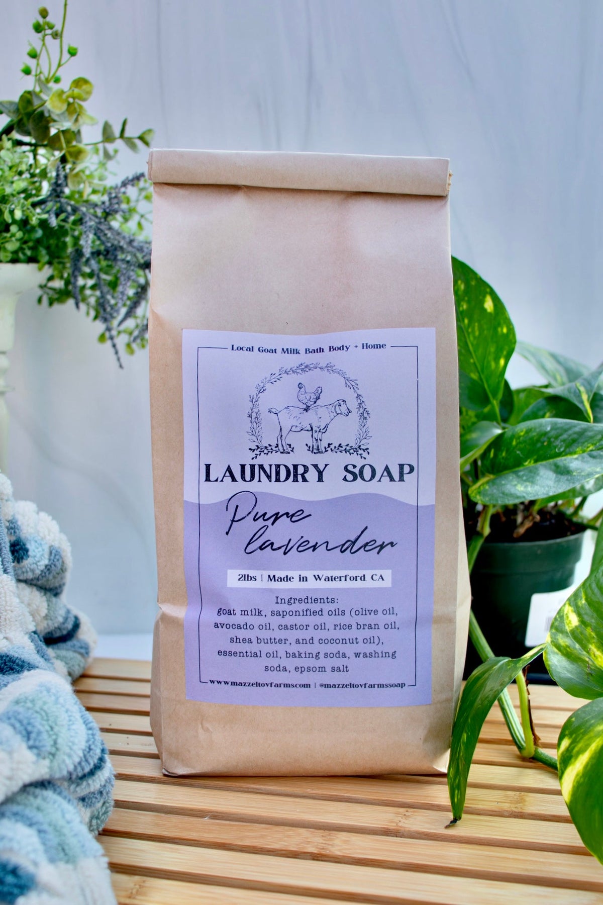 Mazzeltov Farms — Pure Lavender Goat Milk Laundry Soap