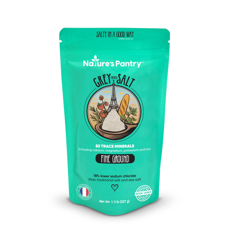 Nature's Pantry French Grey Sea Salt, Fine Ground, 1/2 lb resealable refill bag