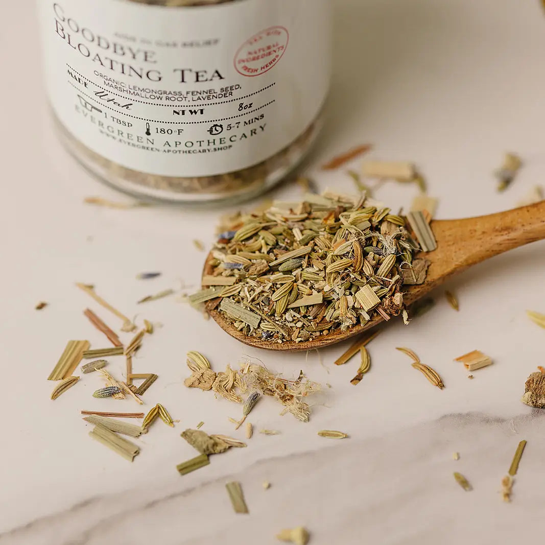 Evergreen Apothecary Goodbye Bloating Tea 8oz Glass Jar image 3