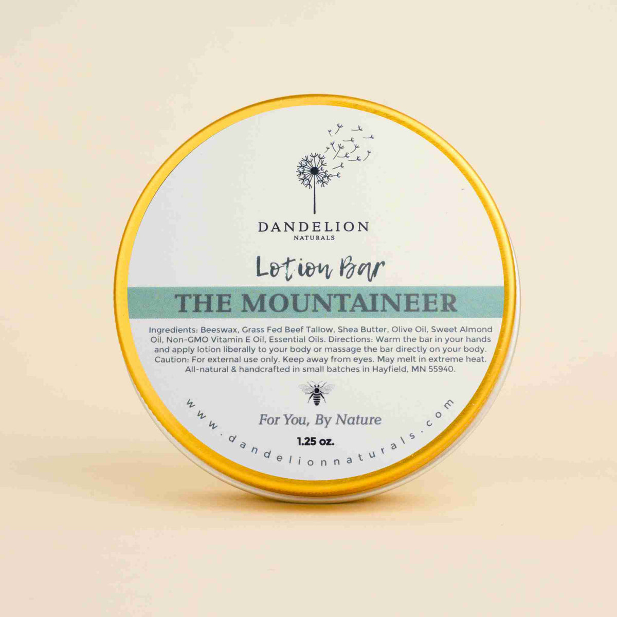 Dandelion Naturals Tallow Lotion Bar - Cedarwood, Frankincense & Patchouli