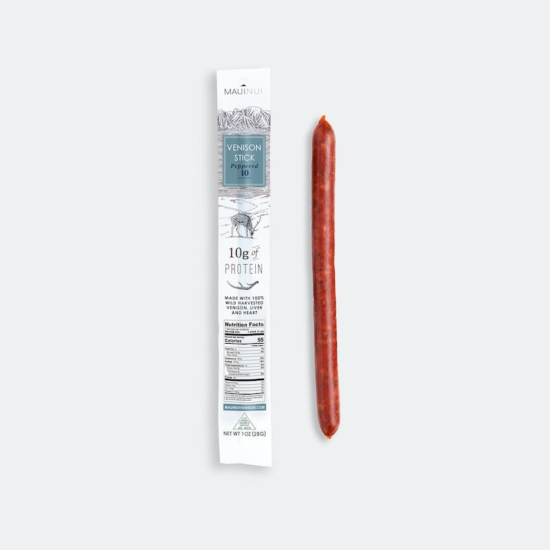 Maui Nui Venison Peppered 10 stick 12-pack