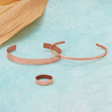 Silver Stars Collection — Hammered Solid Copper Cuff Bracelet