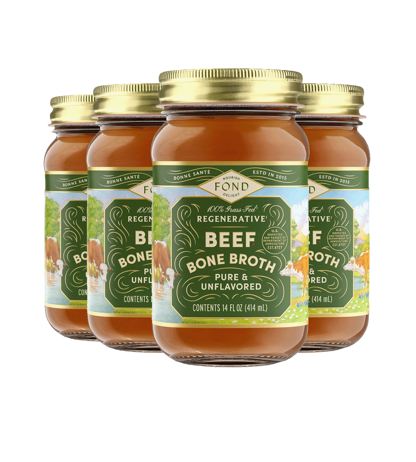 FOND Pure & Unflavored Grass-Fed Beef Bone Broth 14 oz