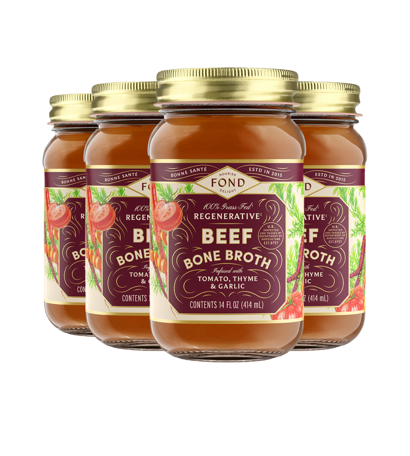 FOND Tomato & Thyme Grass-Fed Beef Bone Broth 14 oz