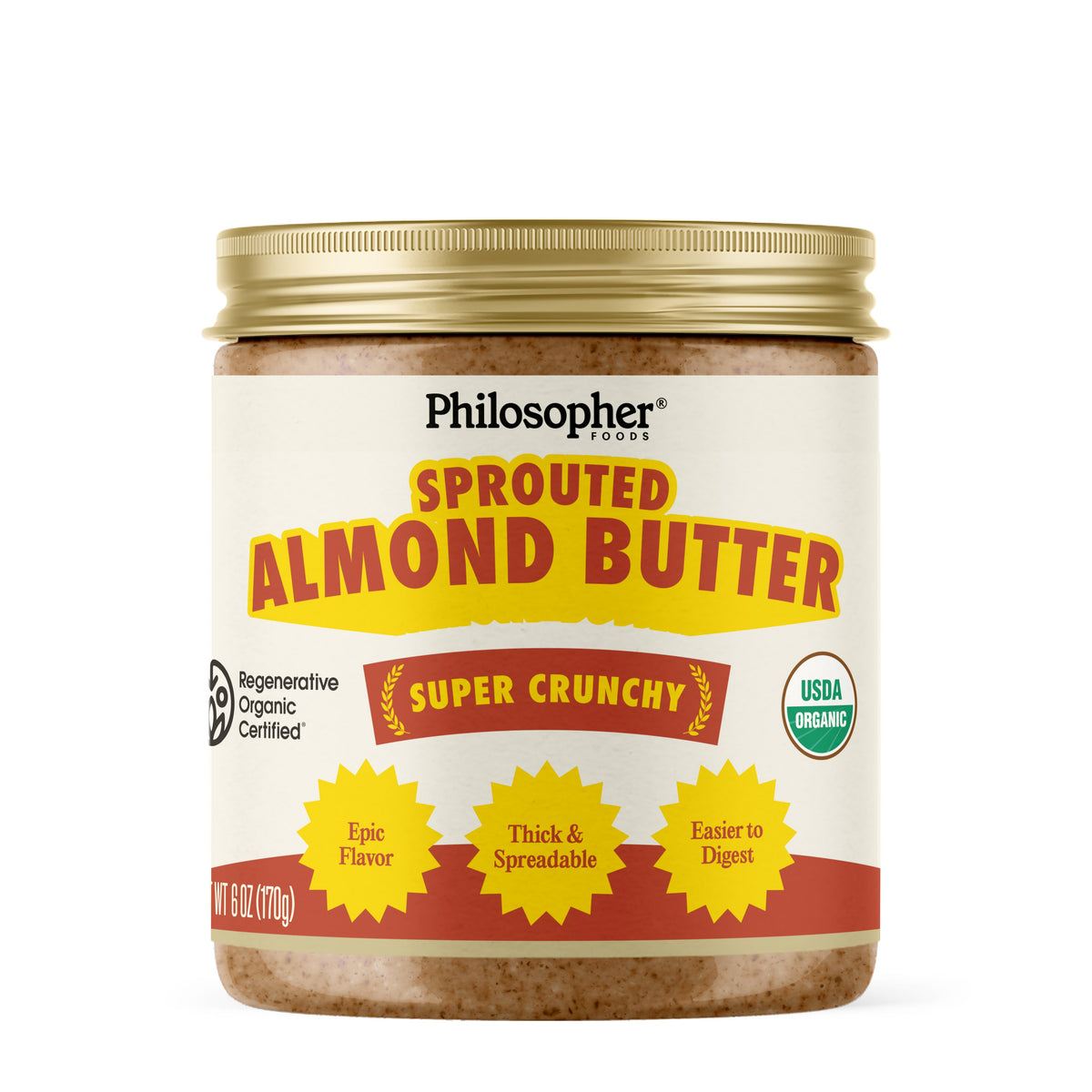 Philosopher Foods — Naked Crunchy Sprouted Almond Butter (6 oz)