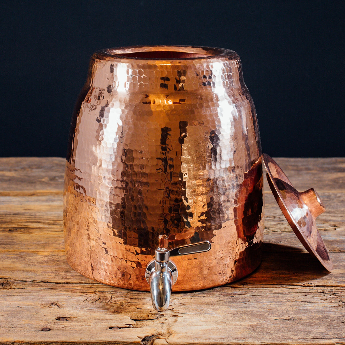 Niagara copper water dispenser with lid removed