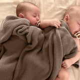Bleu La La — Heritage Knit 100% Organic Cotton Swaddle Baby Blanket