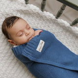 Bleu La La — Heritage Knit 100% Organic Cotton Swaddle Baby Blanket