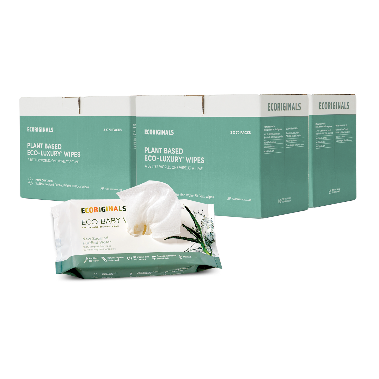 Ecoriginals Plant Based Purified NZ Water Wipes
