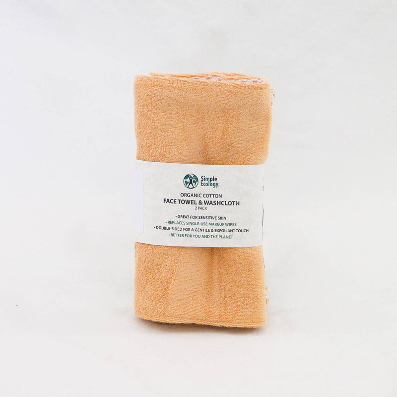 Organic Cotton Face Towel (2 Pack) - Simple Ecology
