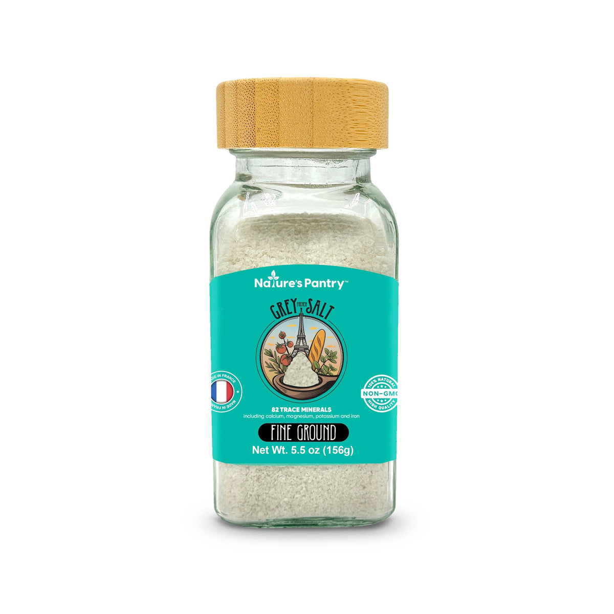 Nature's Pantry — French Grey Sea Salt Harvested in Celtic Region — Glass Shaker