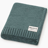 Bleu La La — Heritage Knit 100% Organic Cotton Swaddle Baby Blanket