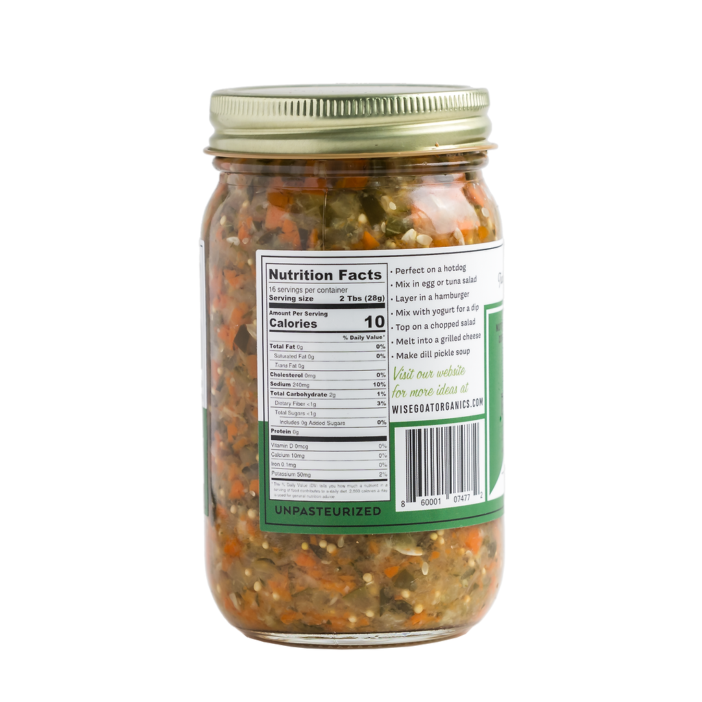 Wise Goat Organics — Pickle Relish - Raw, Organic, & Sugar-Free