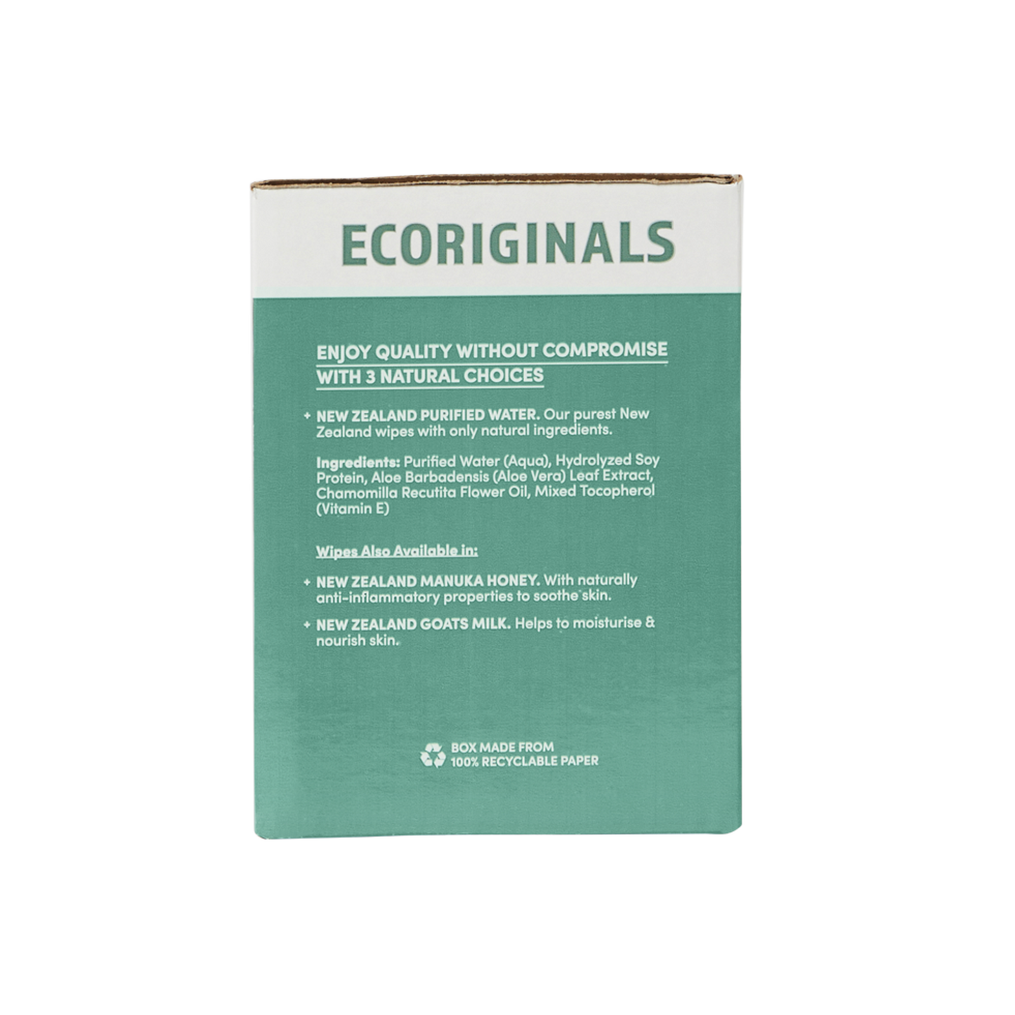 Ecoriginals Plant Based Purified NZ Water Wipes
