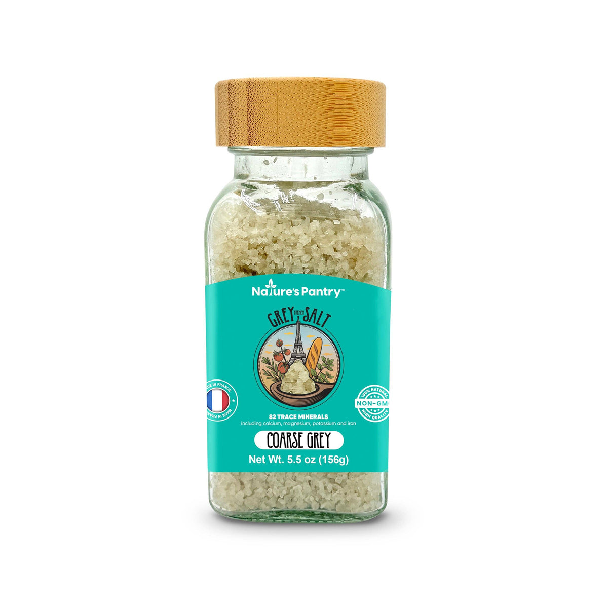Nature's Pantry — French Grey Sea Salt Harvested in Celtic Region — Glass Shaker