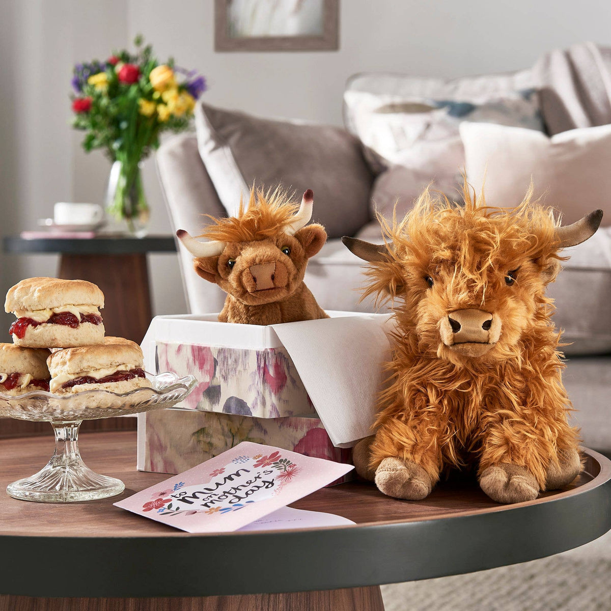 Keycraft — Living Nature Highland Cow Large Plush Stuffed Animal Toy