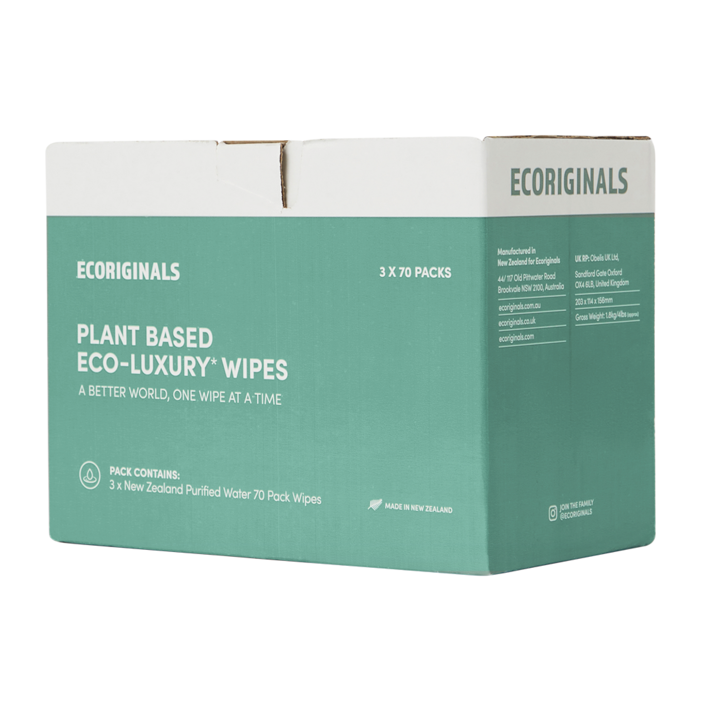 Ecoriginals Plant Based Purified NZ Water Wipes