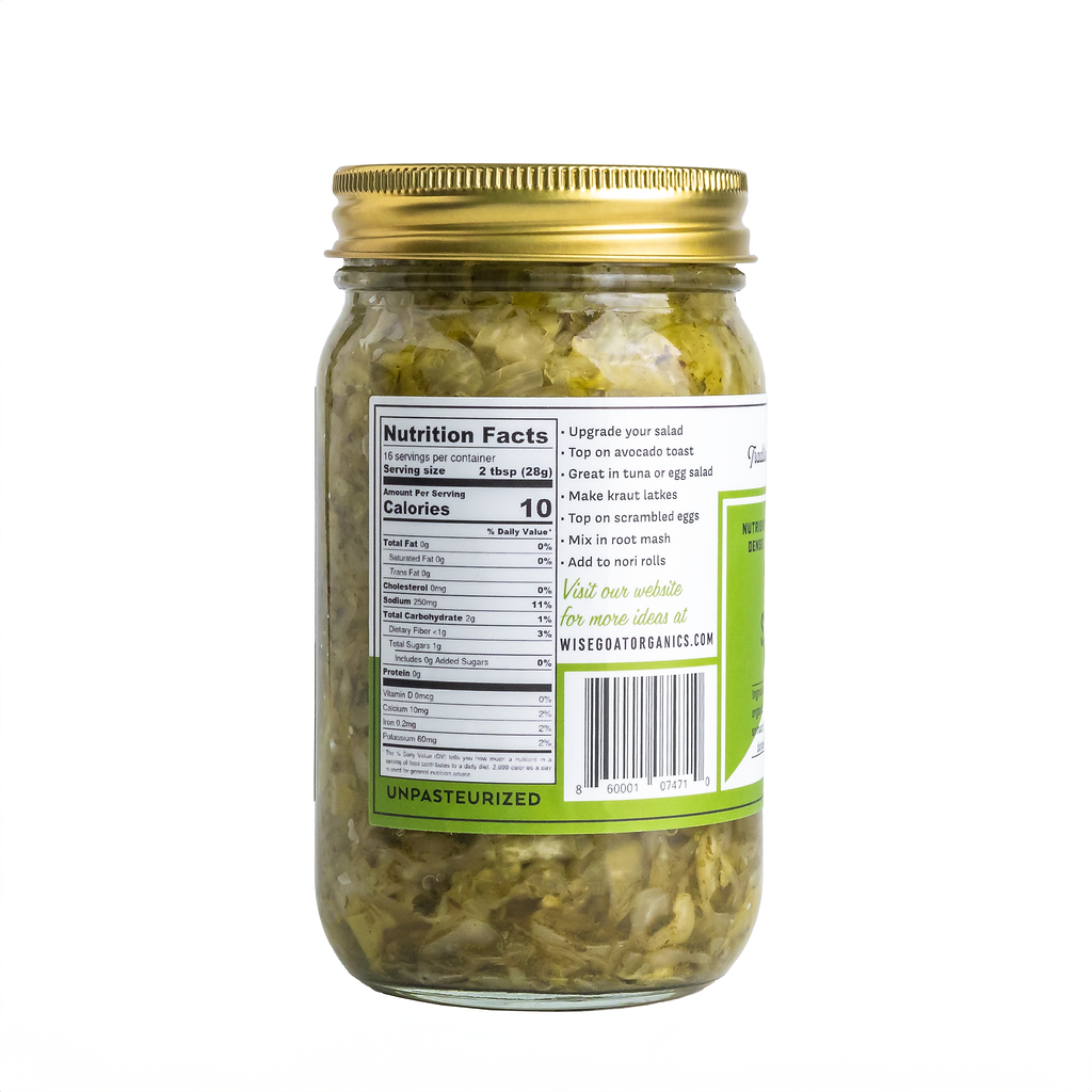 Wise Goat Organics — Supergreen Kraut - Raw & Organic