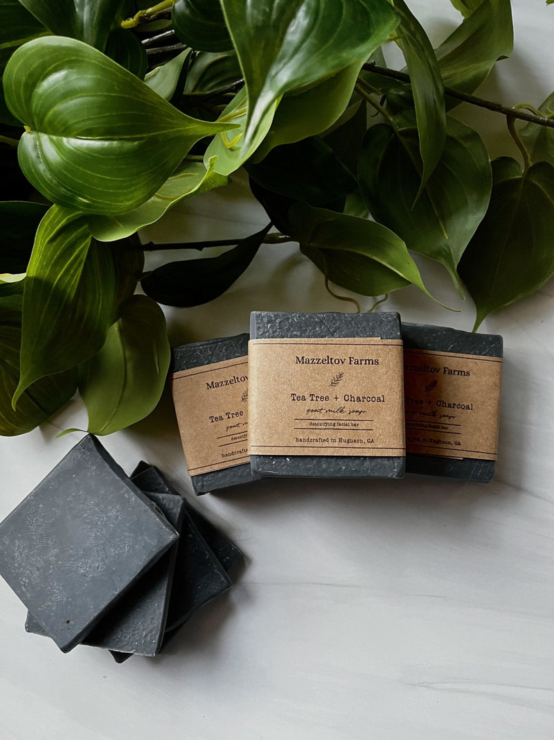 Mazzeltov Farms — Tea Tree + Charcoal Goat Milk Bar Soap